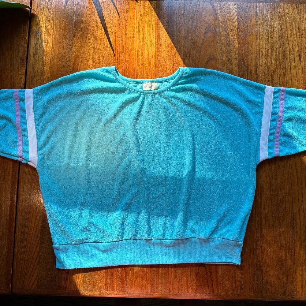 80'S BLUE VELOUR SHIRT